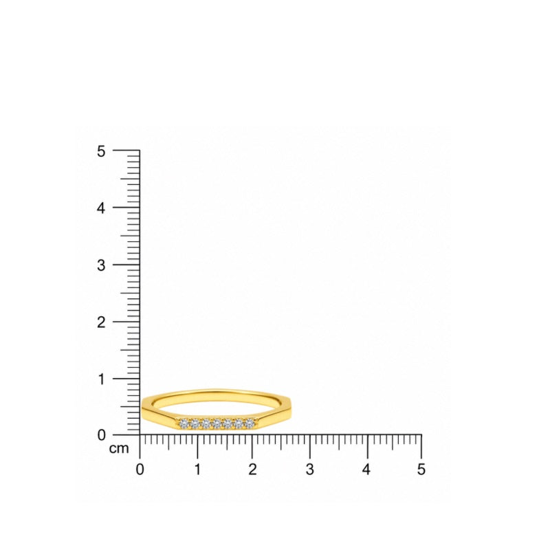 Minimal Hexagon Gold Rings in 925 Sterling Silver
