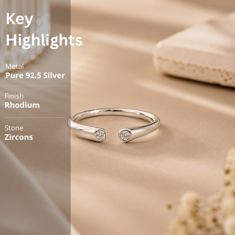 Minimal Silver CZ Ring in 925 Sterling Silver