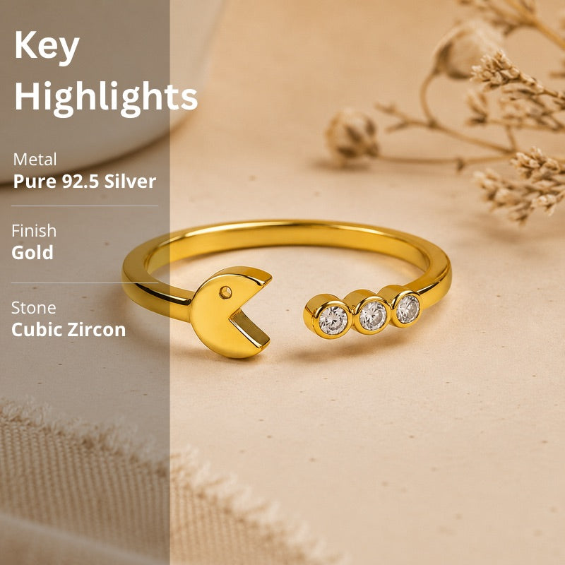 Gold Fish Rings in 925 Sterling Silver