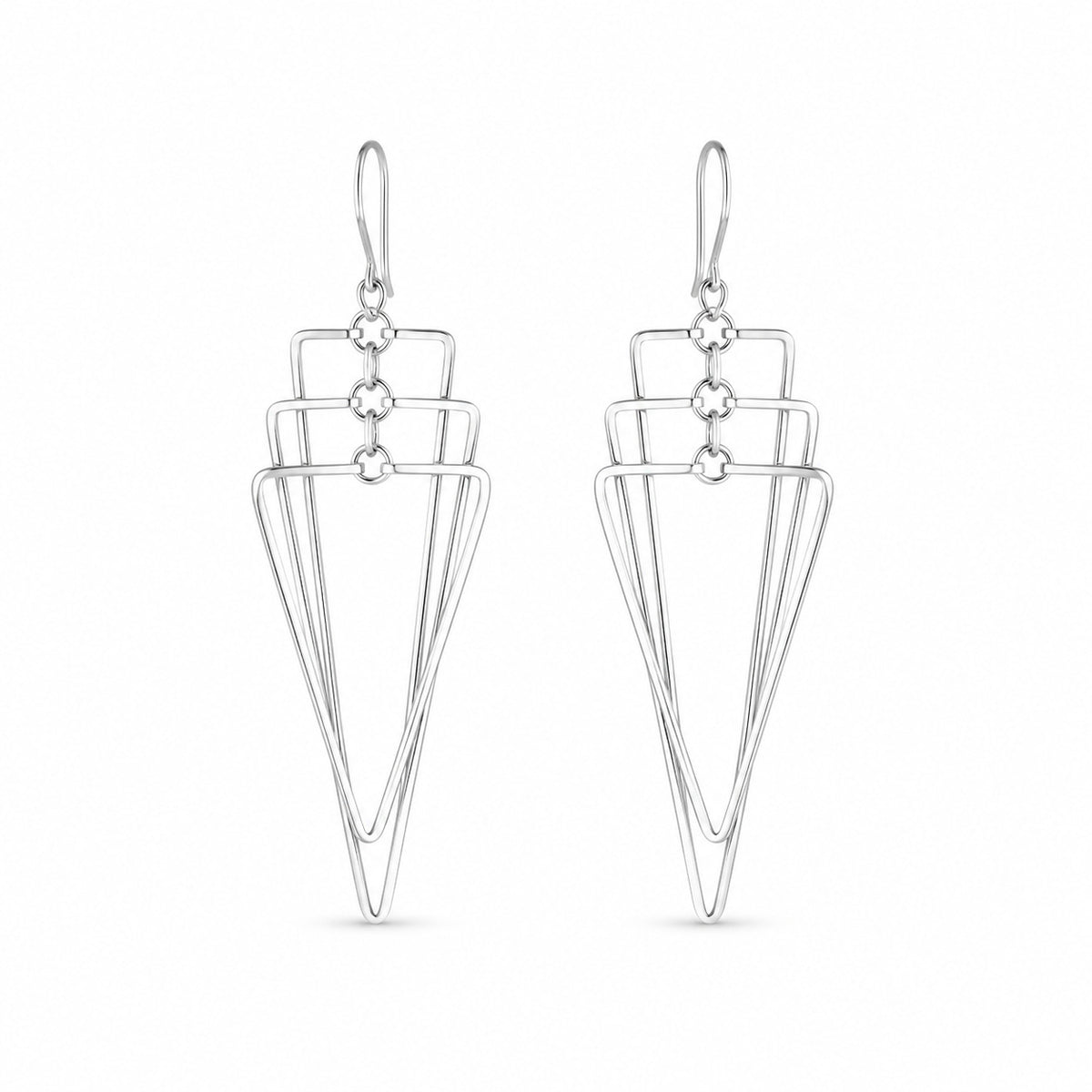 Silver Triangles Earrings