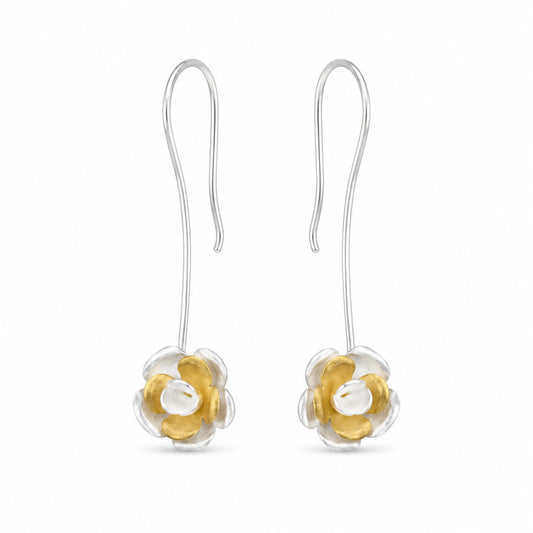 Silver Floral Earrings