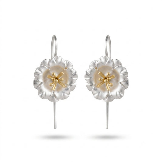 Silver Flower Earrings