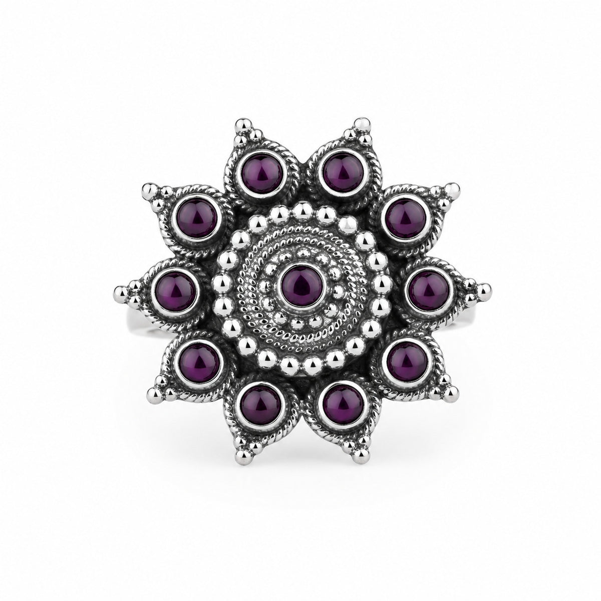 Oxidised Mndala Ring