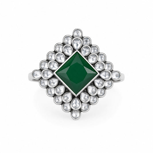 Silver Open Polki Ring