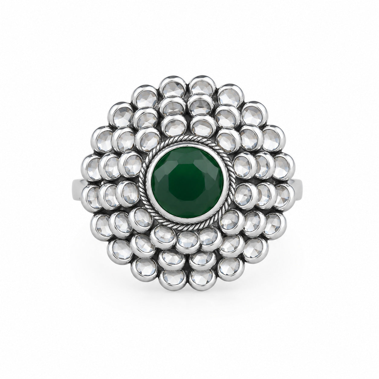 Silver Open Polki Ring