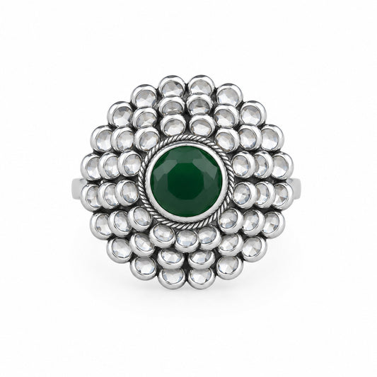 Silver Open Polki Ring