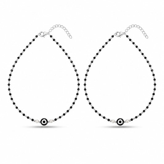 Evil Eye Anklet in 925 Sterling Silver