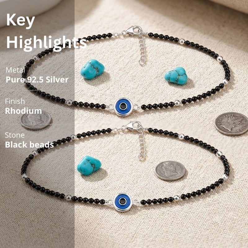 Evil Eye Anklet in 925 Sterling Silver