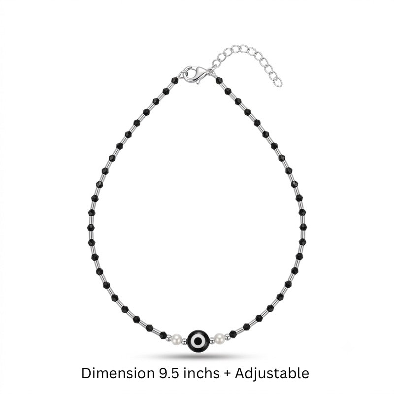 Evil Eye Anklet in 925 Sterling Silver