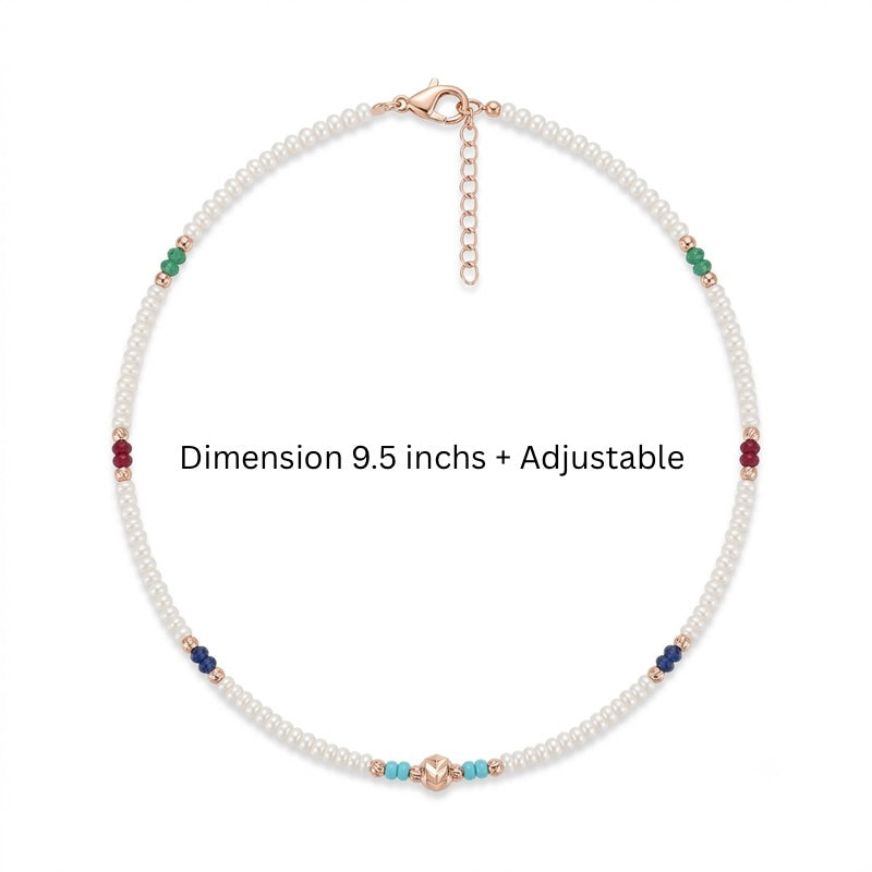 Pearl Beaded 925 Sterling Silver Anklet
