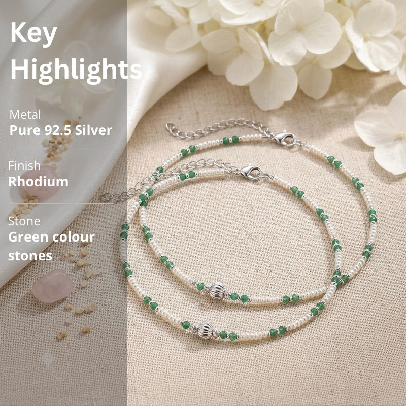 Pearl Anklet in 925 Sterling Silver