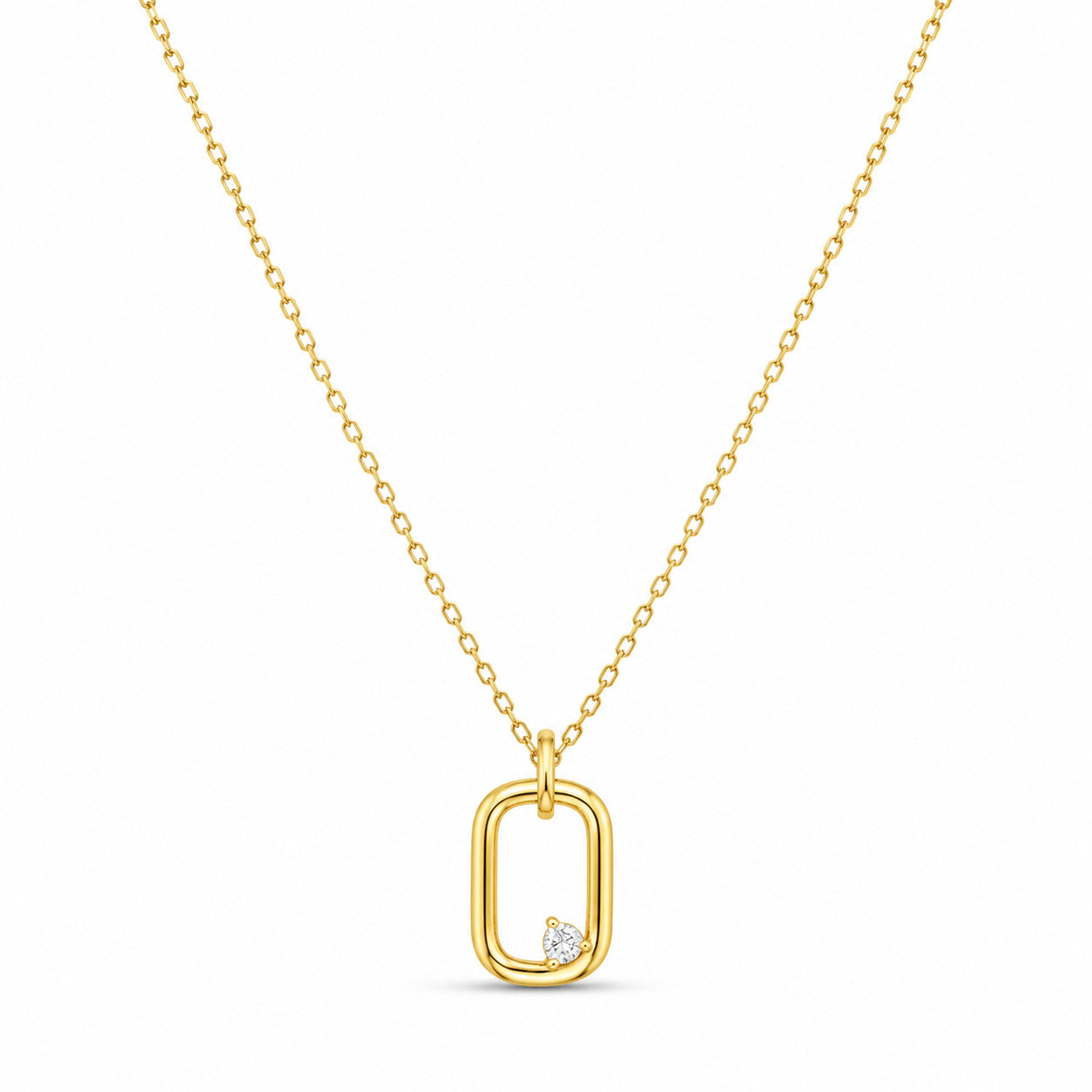 Celeste Solitaire Pendant Necklace in 925 Sterling Silver (Gold Plated)