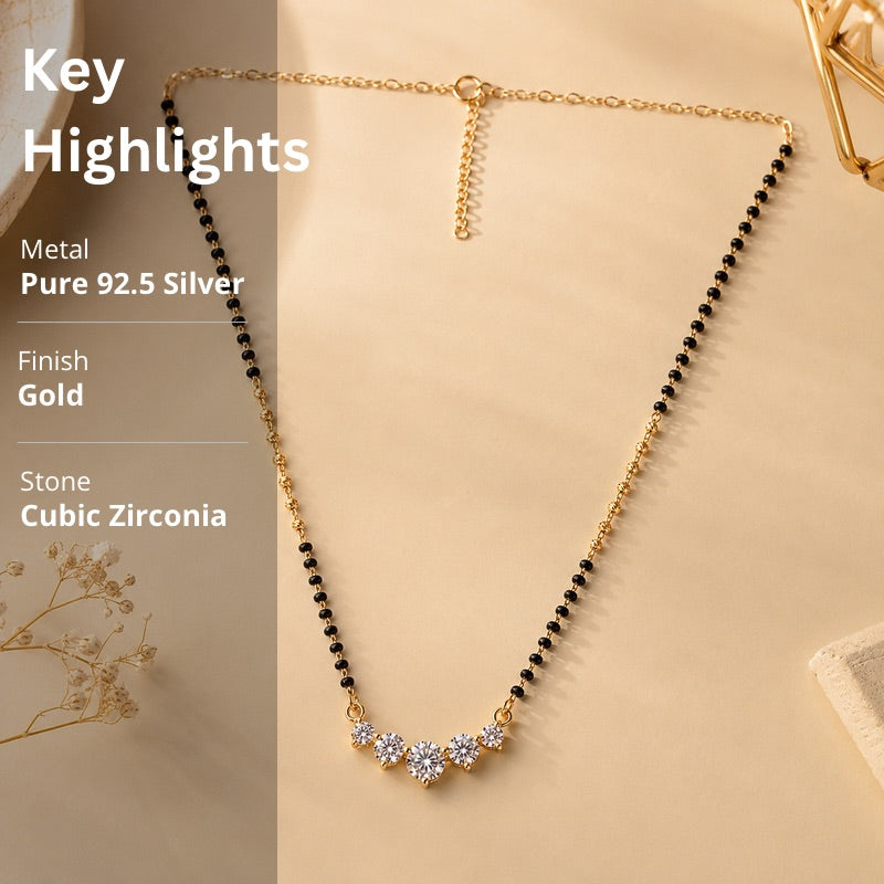 Minimal Mangalsutra in 925 Sterling Silver (Gold Finish)