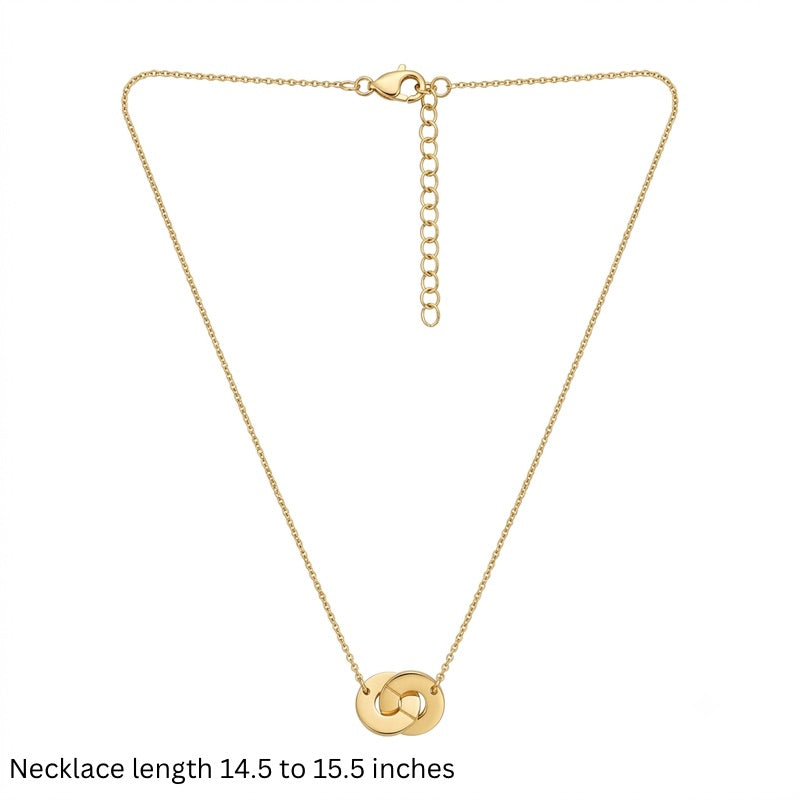 Interlocking Circle Pendant & Earrings Set in 925 Sterling Silver