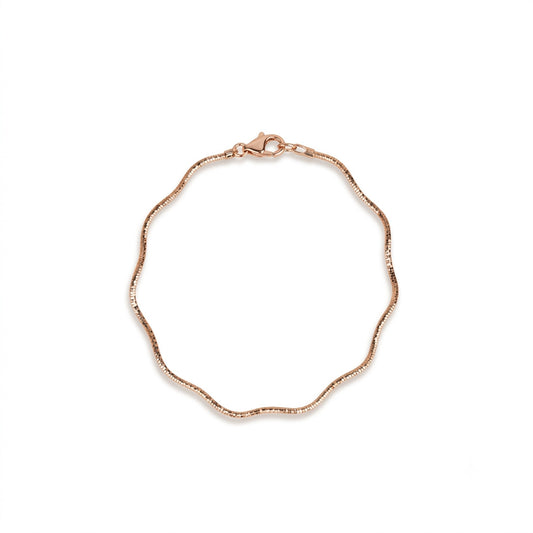 Sleek Wavy Rose Gold Bracelet