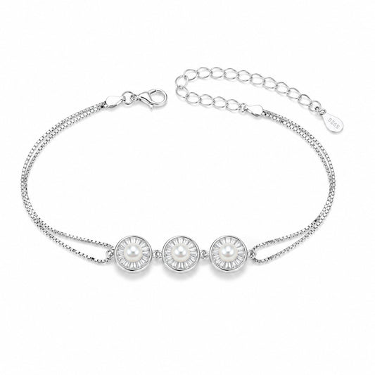 3 Round Silver Bracelet