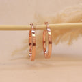 Polished Rose Gold Hoops