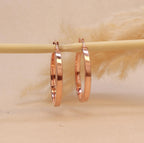 Polished Rose Gold Hoops