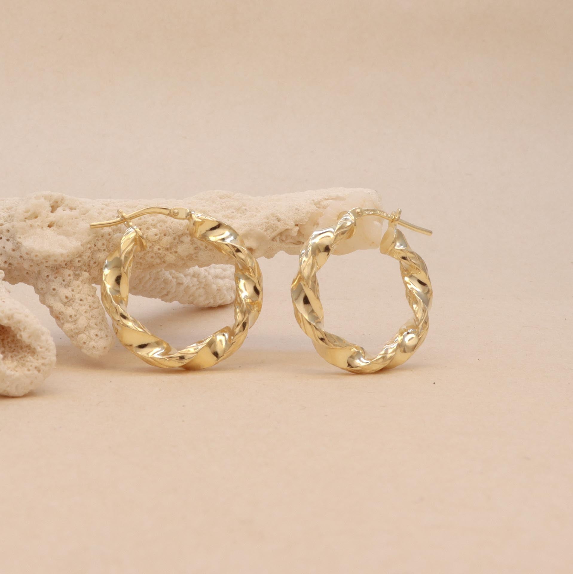 Gold Twisted Hoops