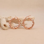Twisted Rose Gold Hoops