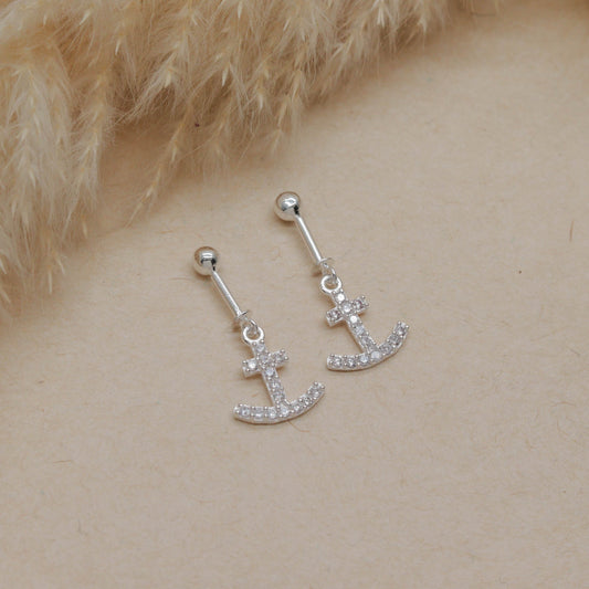 Silver CZ Anchor Bugadi
