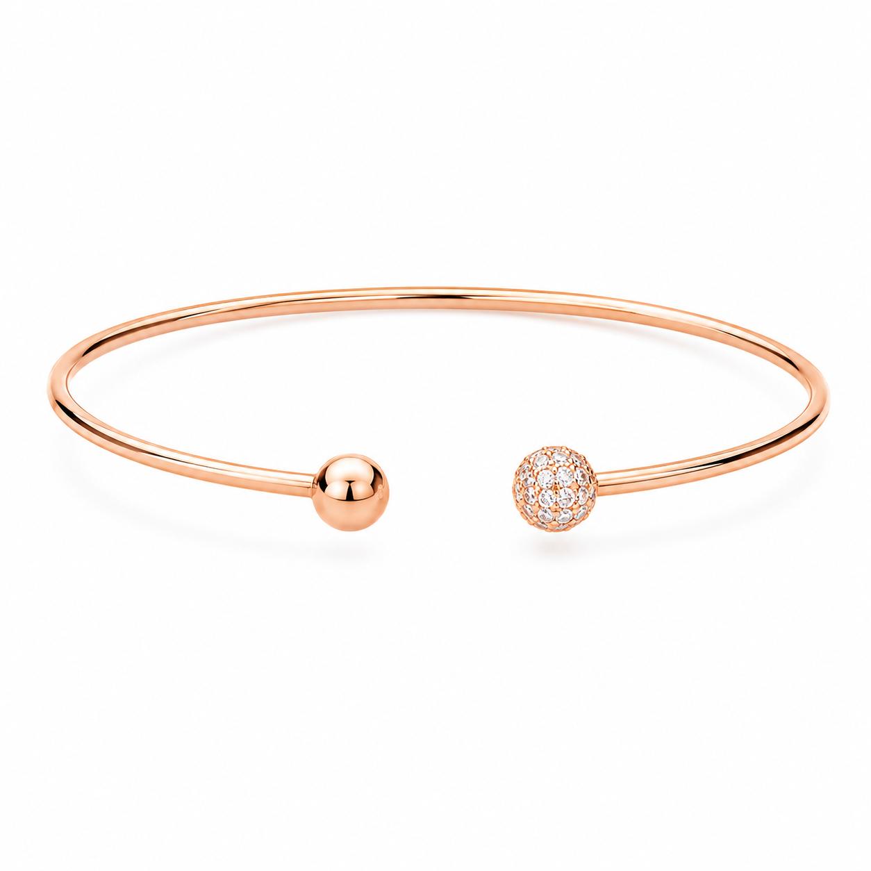 Rose Gold CZ Ball Cuff