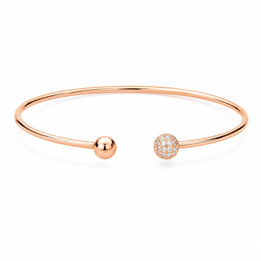 Rose Gold CZ Ball Cuff