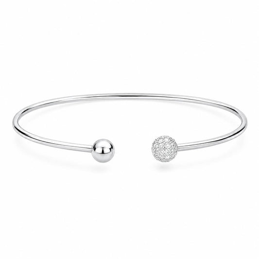 Silver CZ Ball Cuff