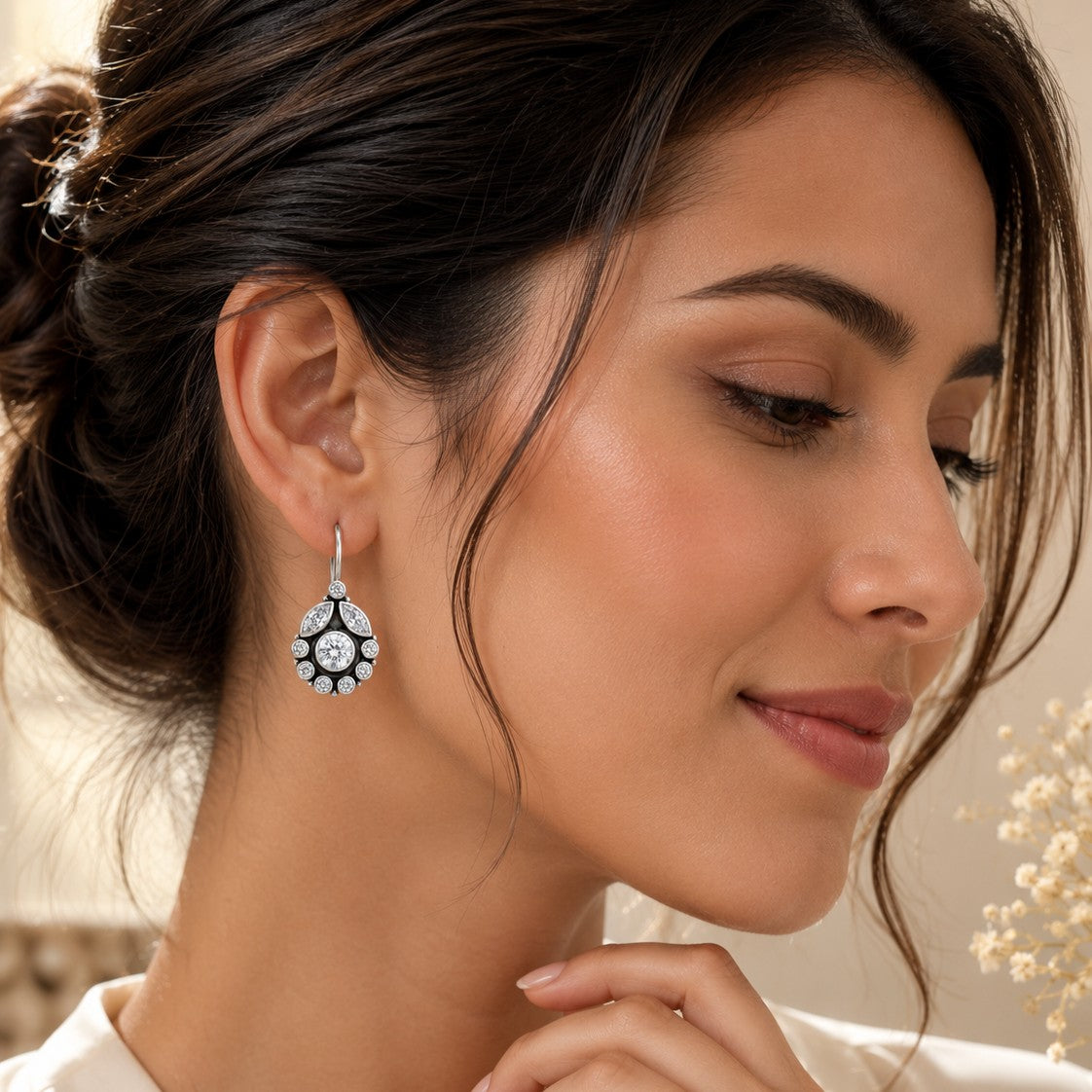 Sparkling Silver Earrings