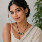 Oxidised Mangalsutra with Earrings