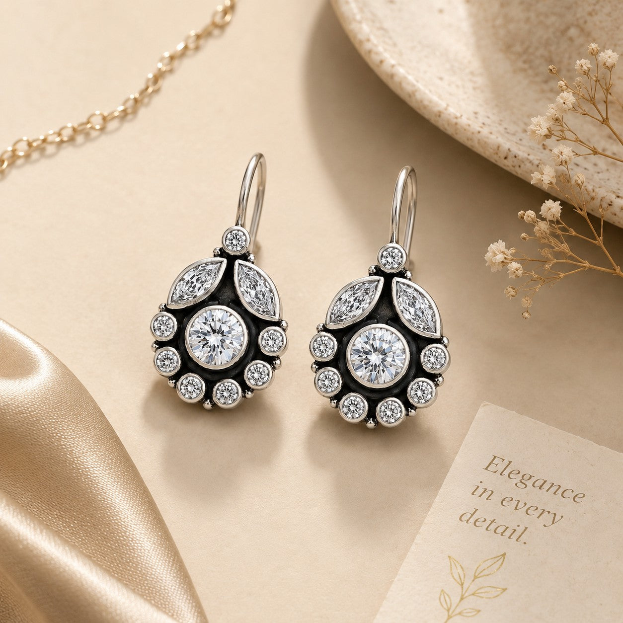 Sparkling Silver Earrings