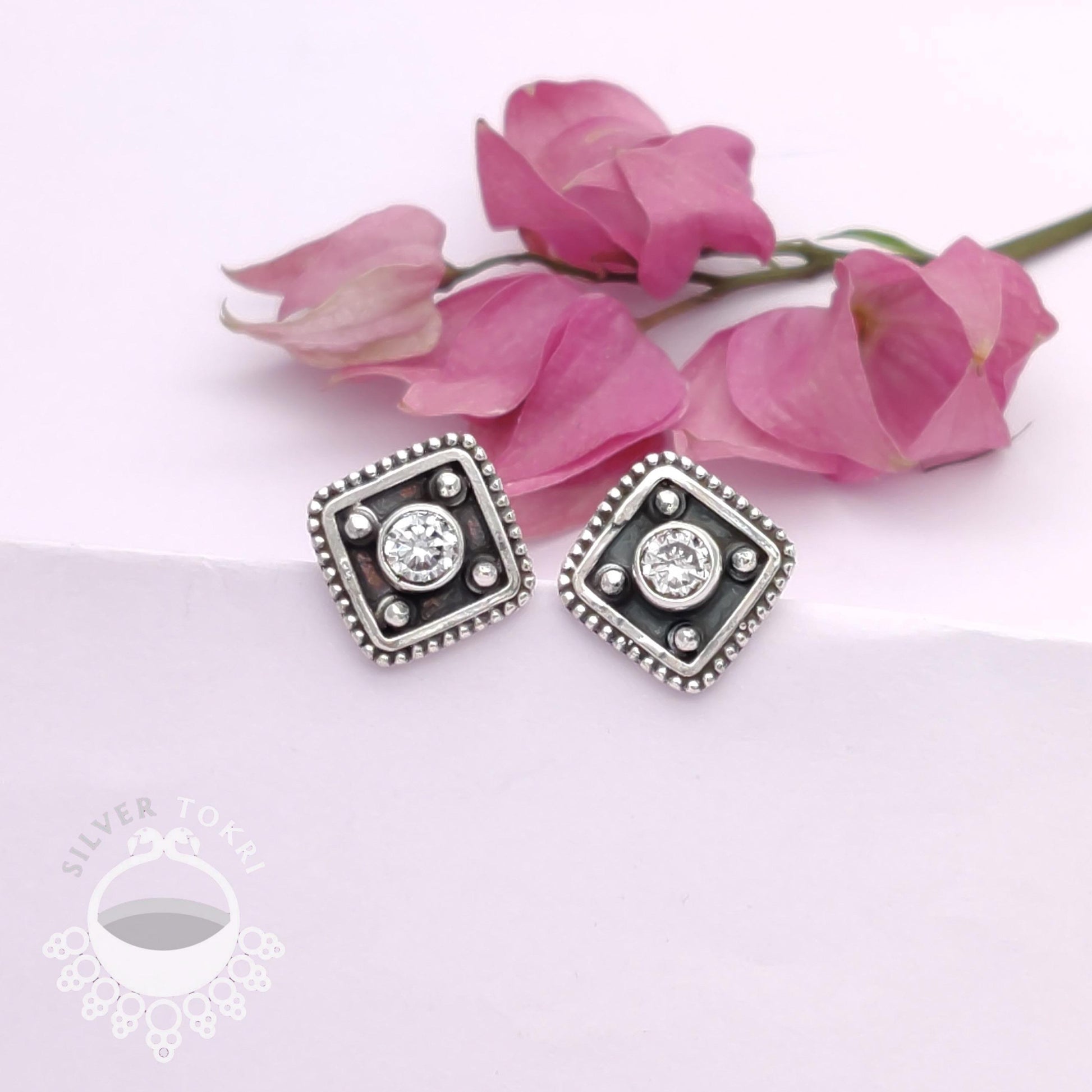 small silver earrings